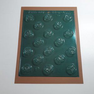 Vintage Candy Mold Rose Mini 1 Inch Polymer Clay Fondant 18 Wells 2001 Soap